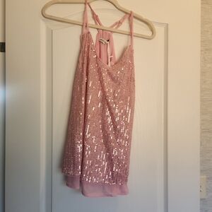 Grace Karin Pink Sequin Sleeveless Top Size S BNWT
